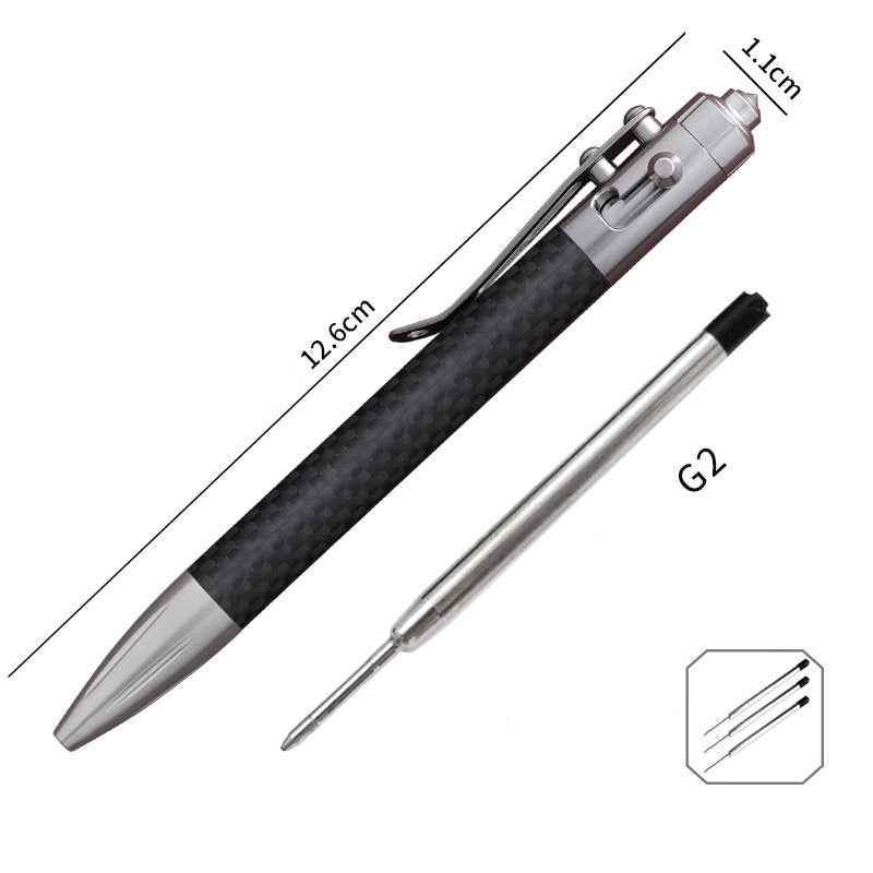 Tactical Carbon Fiber Pen for Self-Defense Includes 3 Refills Gunmetal