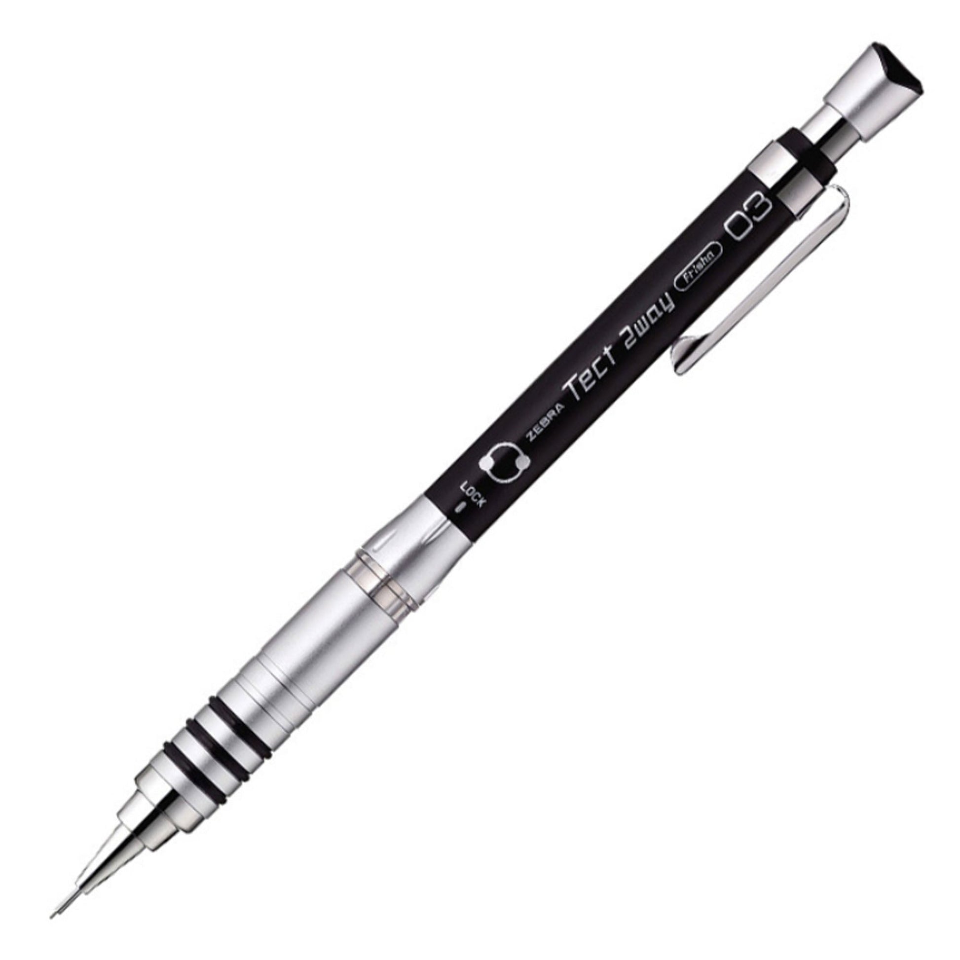 Zebra Tect 2 Way Mechanical Pencil 0.3mm Black