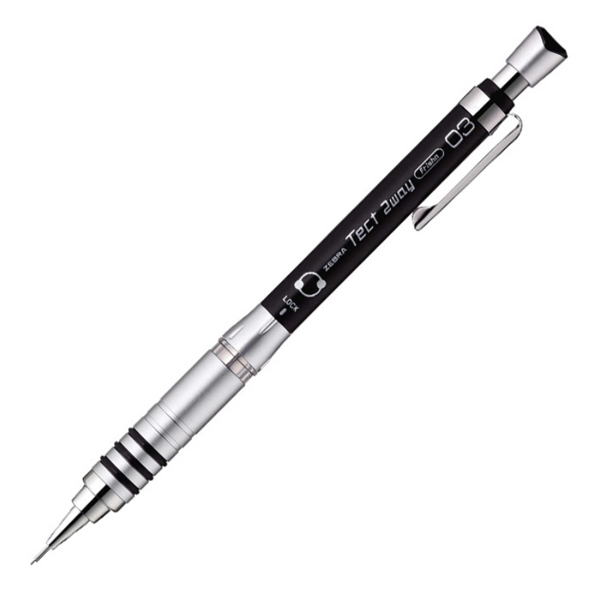 Zebra Tect 2 Way Mechanical Pencil 0.3mm Black