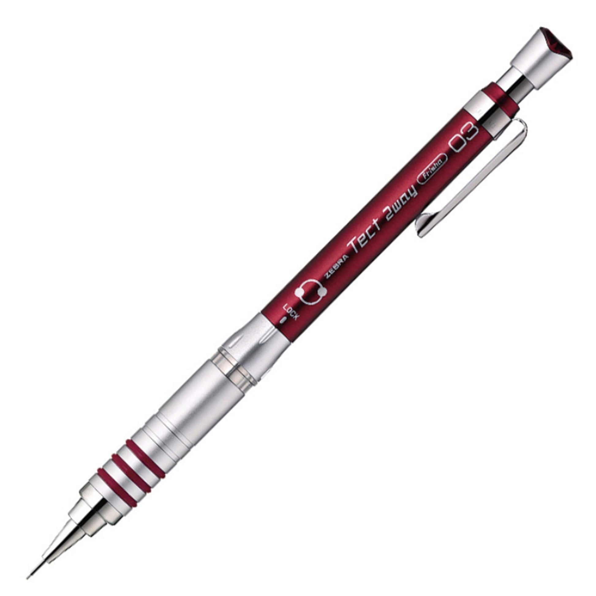 Zebra Tect 2 Way Mechanical Pencil 0.3mm Red