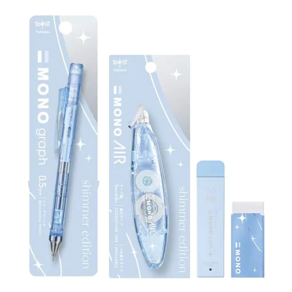 Tombow MONO Shimmer Edition Set of 4 [Limited] Light Blue