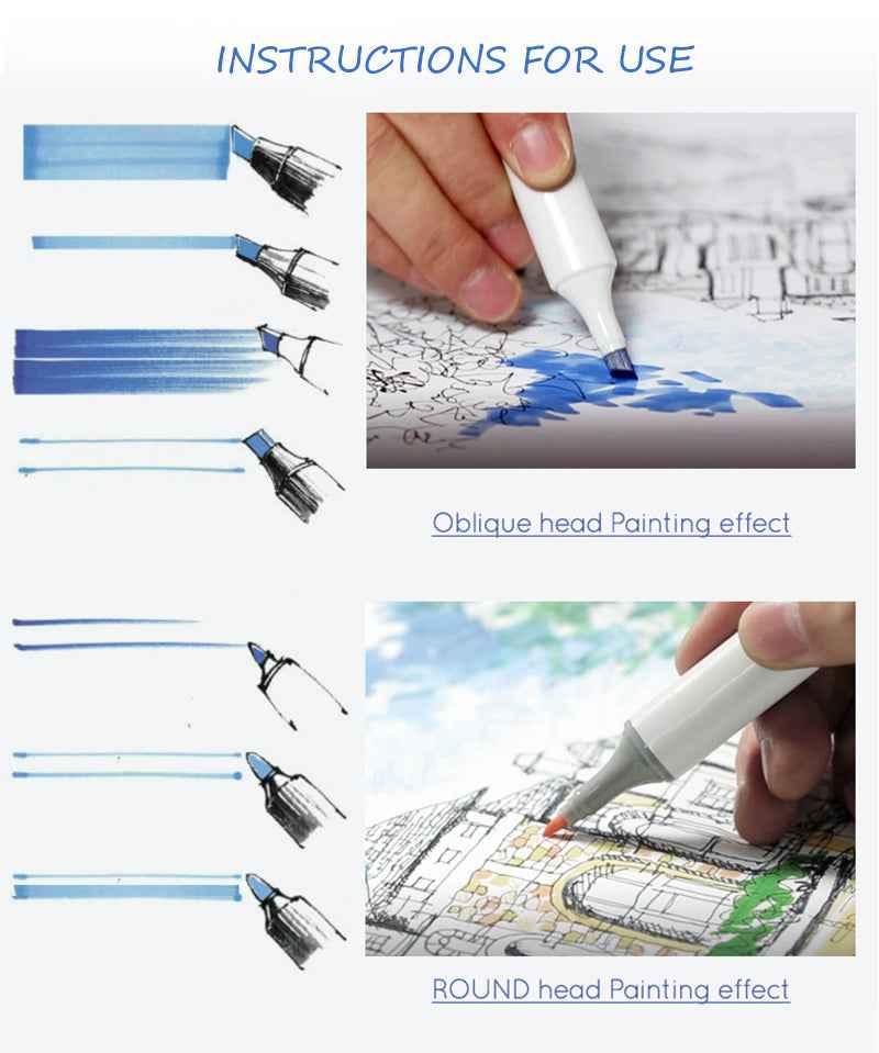 TOUCHNEW 80 Color Sketch Markers Animation Manga Set with Carry Bag