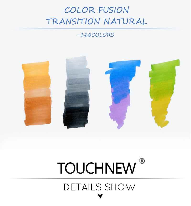 TOUCHNEW 80 Color Sketch Markers Animation Manga Set with Carry Bag