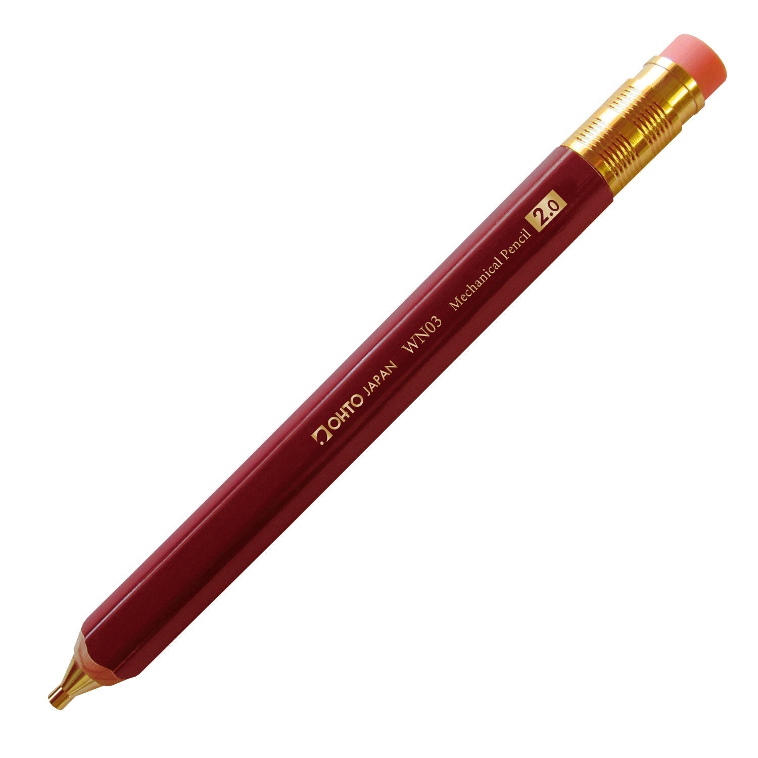 OHTO WN03 Wooden Pencil-Shaped Mechanical Pencil 2.0MM Red