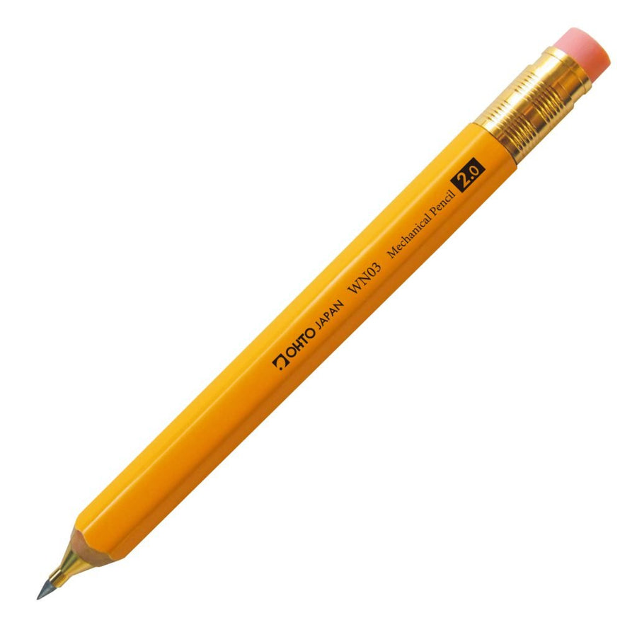 OHTO WN03 Wooden Pencil-Shaped Mechanical Pencil 2.0MM Yellow