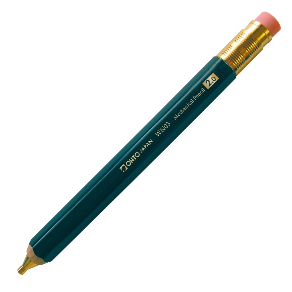 OHTO WN03 Wooden Pencil-Shaped Mechanical Pencil 2.0MM Dark Green