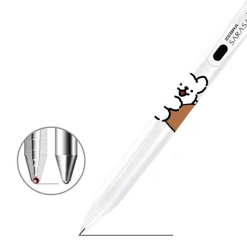 Zebra Sarasa R Gel Pen 0.5mm Black Ink × Maltese Dog (Line Puppy) 4 Pack