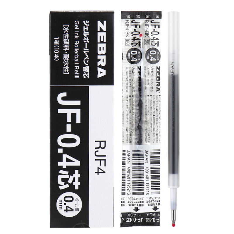 Zebra JF-0.4 Sarasa Gel Ballpoint Pen Refills,0.4mm,10 Pack Black