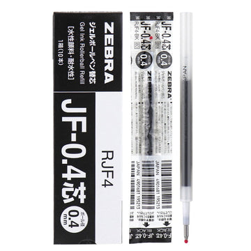 Zebra JF-0.4 Sarasa Gel Ballpoint Pen Refills,0.4mm,10 Pack Black