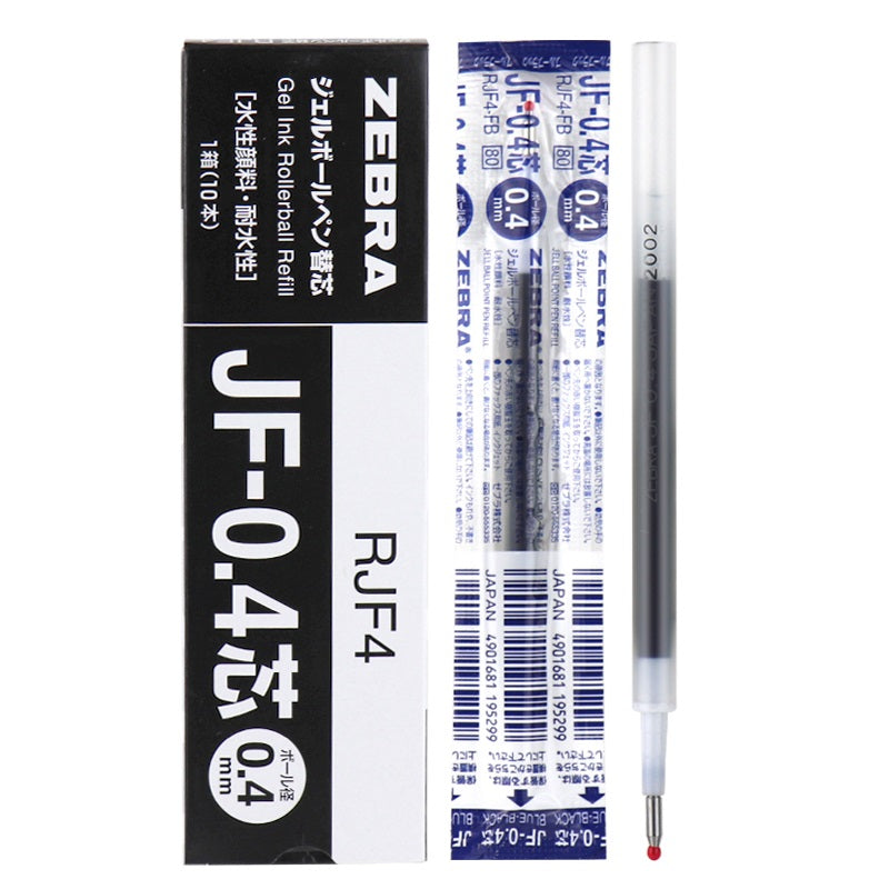 Zebra JF-0.4 Sarasa Gel Ballpoint Pen Refills,0.4mm,10 Pack Blue Black