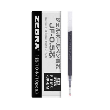 Zebra Sarasa Gel Ballpoint Pen Refills,JF-0.5,10 PACK Black