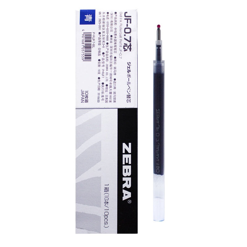 Zebra JF-0.7 Sarasa Gel Ballpoint Pen Refills,0.7mm,10 Pack Blue