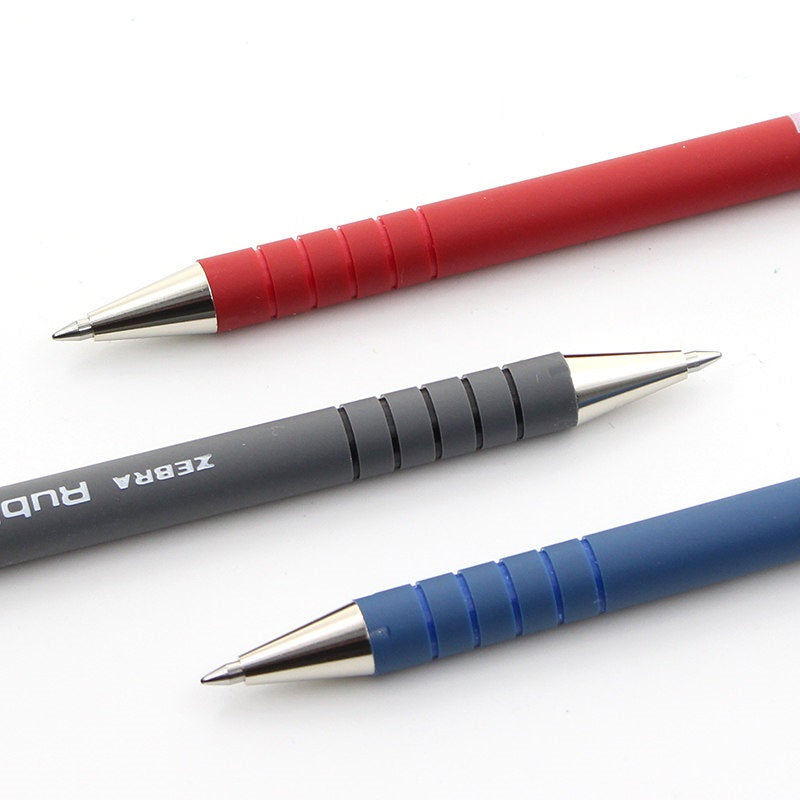 Zebra Rubber 80 R-8000 Ballpoint Pen 0.7mm Black/Red/Blue 10 Pack