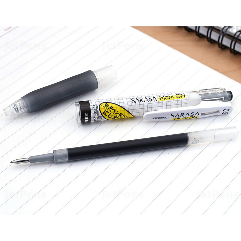 Zebra Sarasa Mark On Gel Pen - 0.5 mm - with 5pcs Black Ink Refills